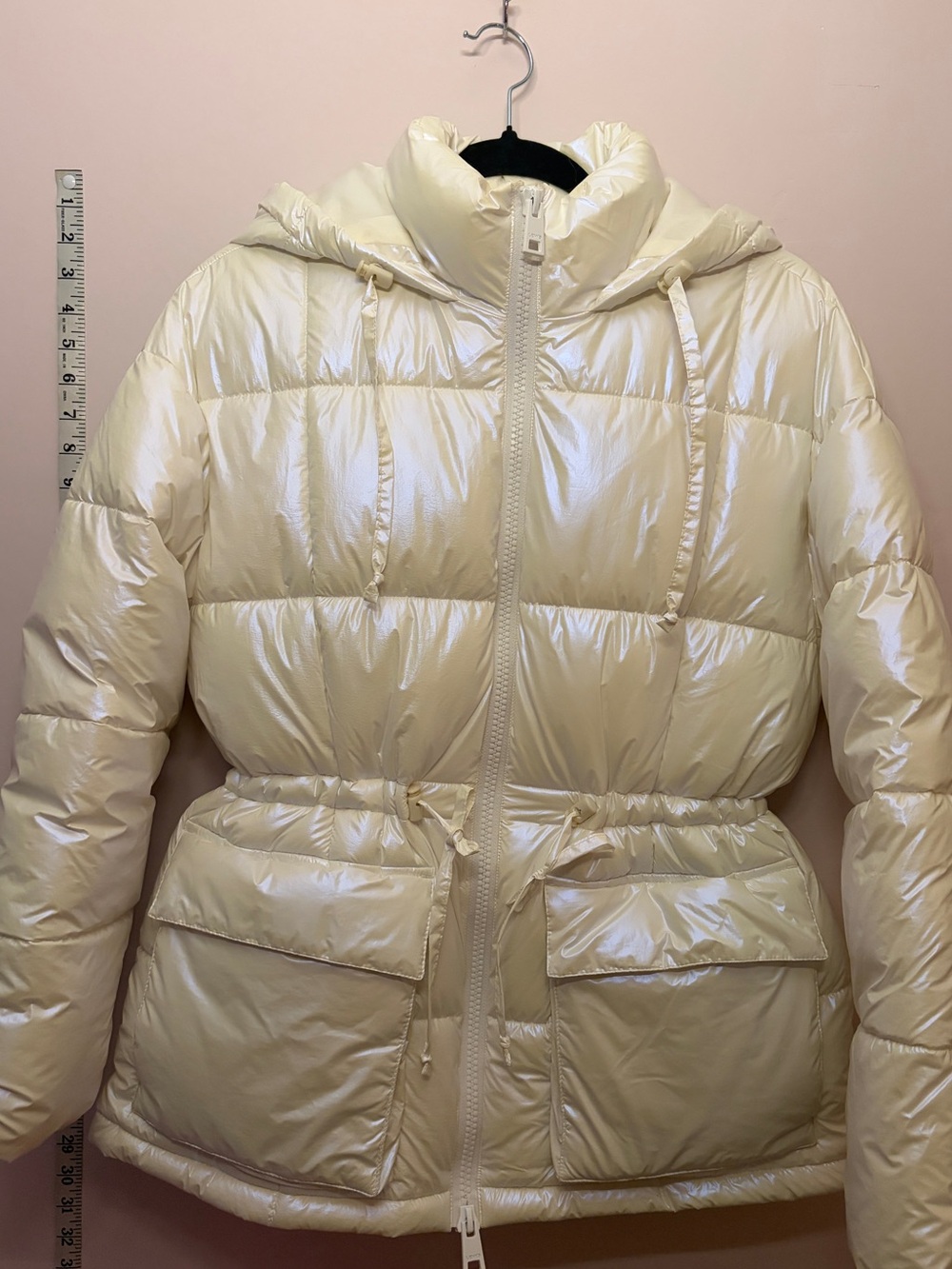 Women's Levi’s White Puffer Jacket with Hood
